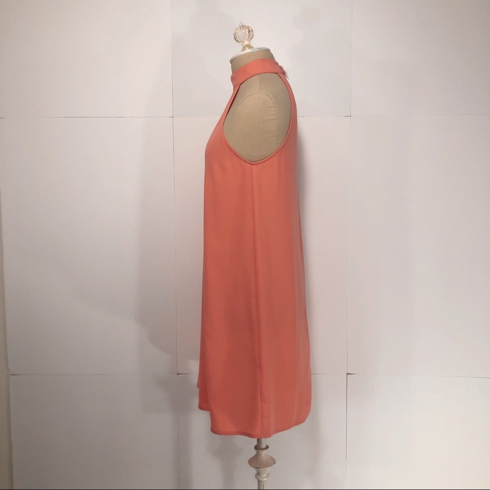NWT Leith Pink High Collar V Neck Mini Sleeveless Dress Nordstrom Size XS - Picture 3 of 13